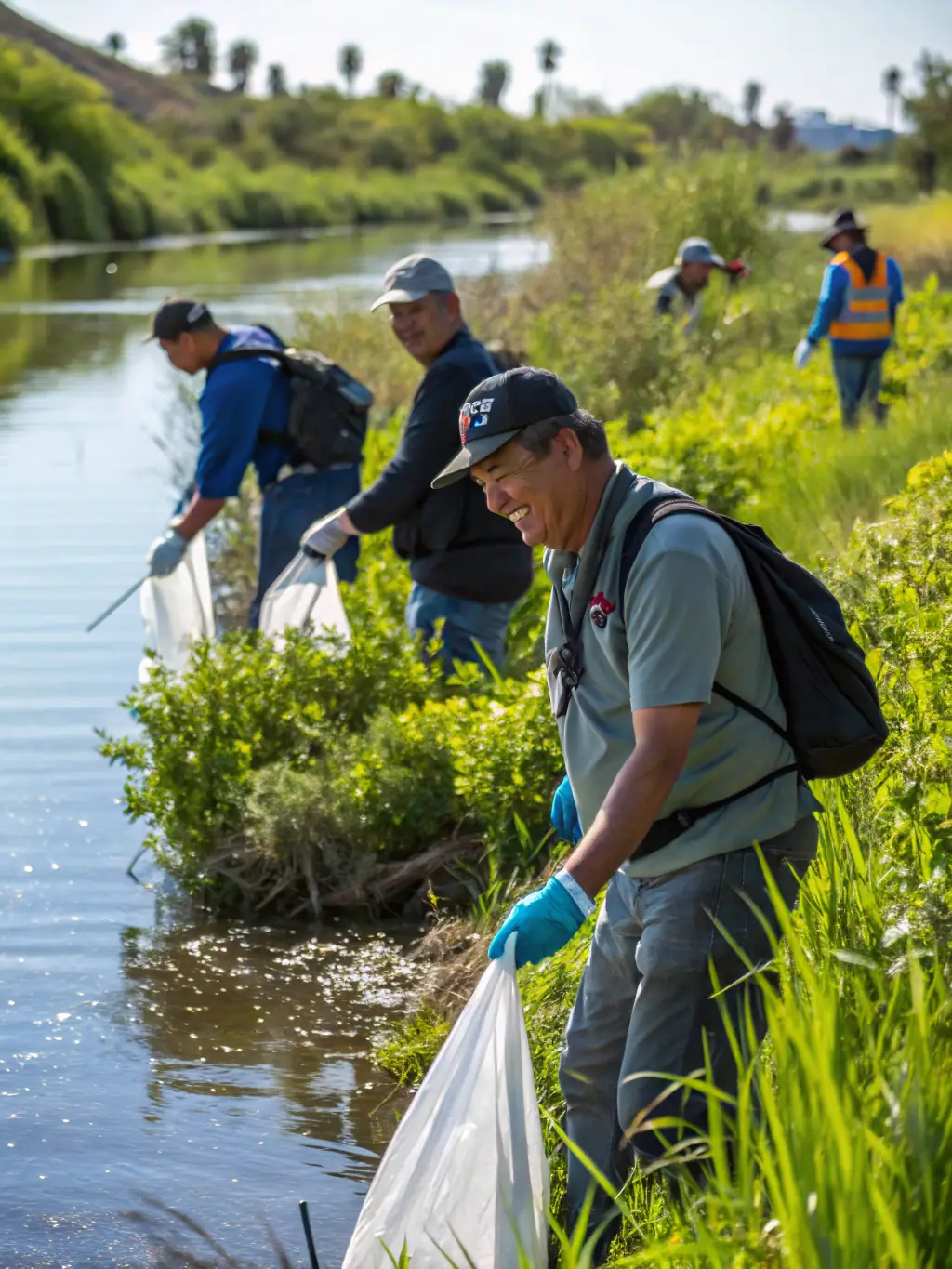 A photograph showcasing the club's participation in a local conservation event, emphasizing their collaboration with other organizations to protect local fish habitats.